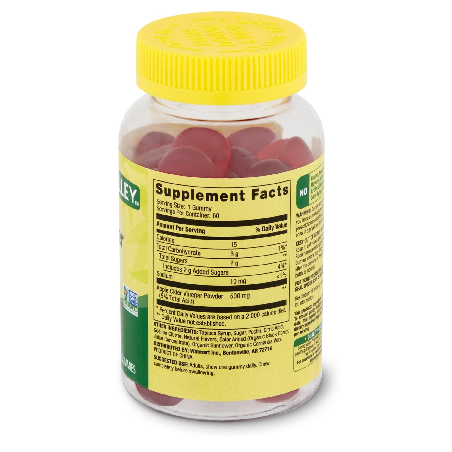 Apple Cider Vinegar Gummies, Non-GMO, 60 Count