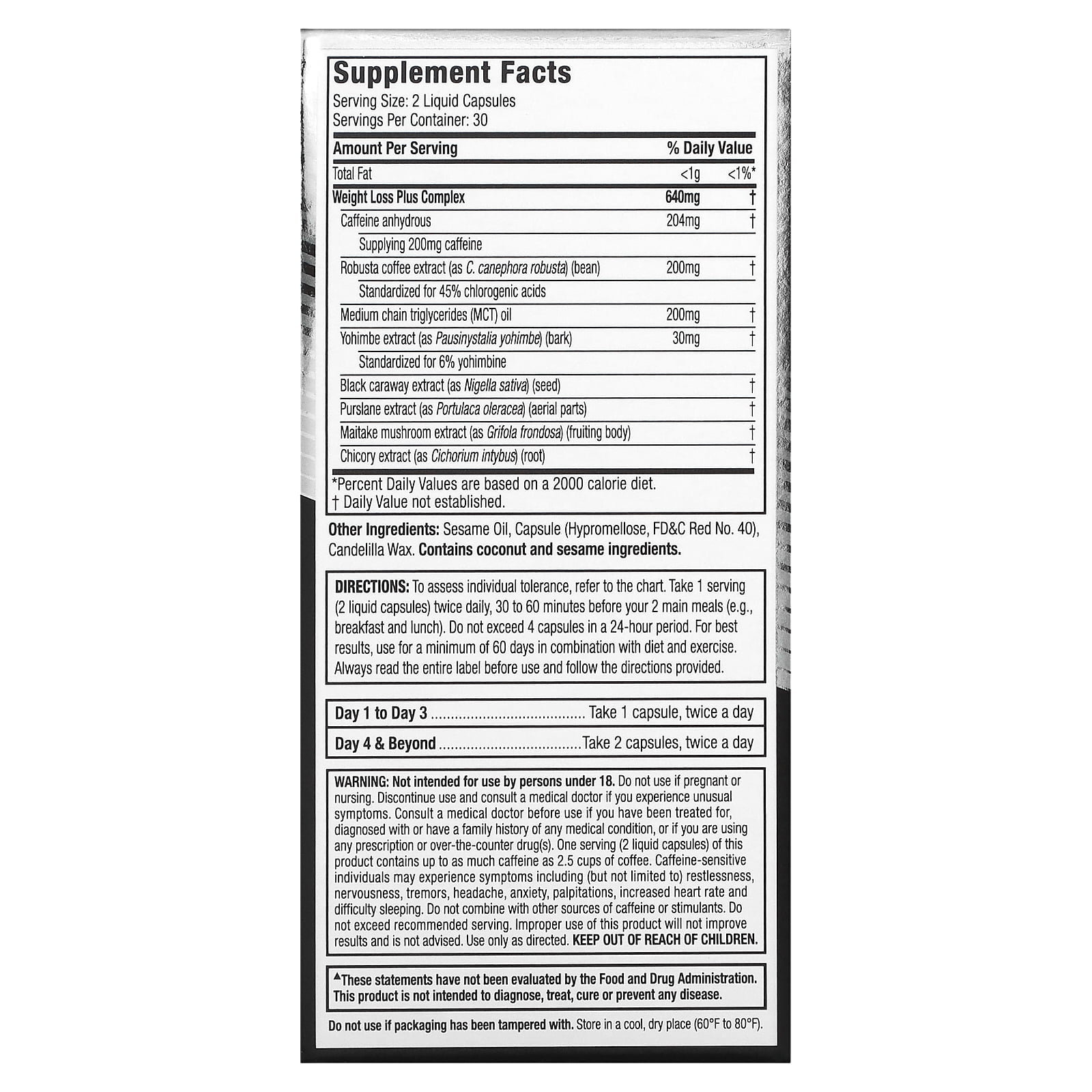 Hydroxycut Black Weight Loss Pills for Men & Women