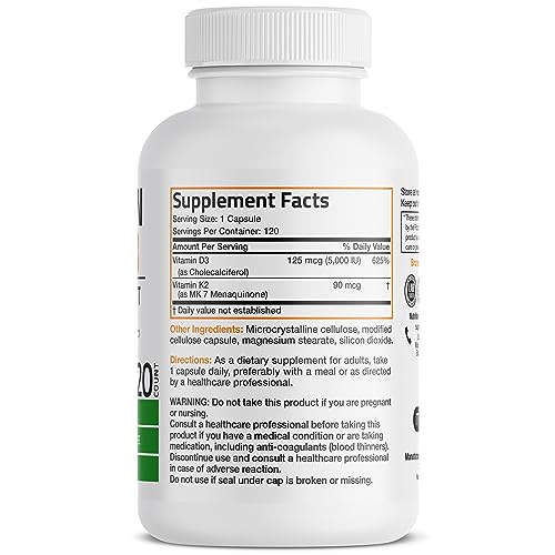 Bronson Vitamin K2 & D3 Non-GMO 120 Capsules