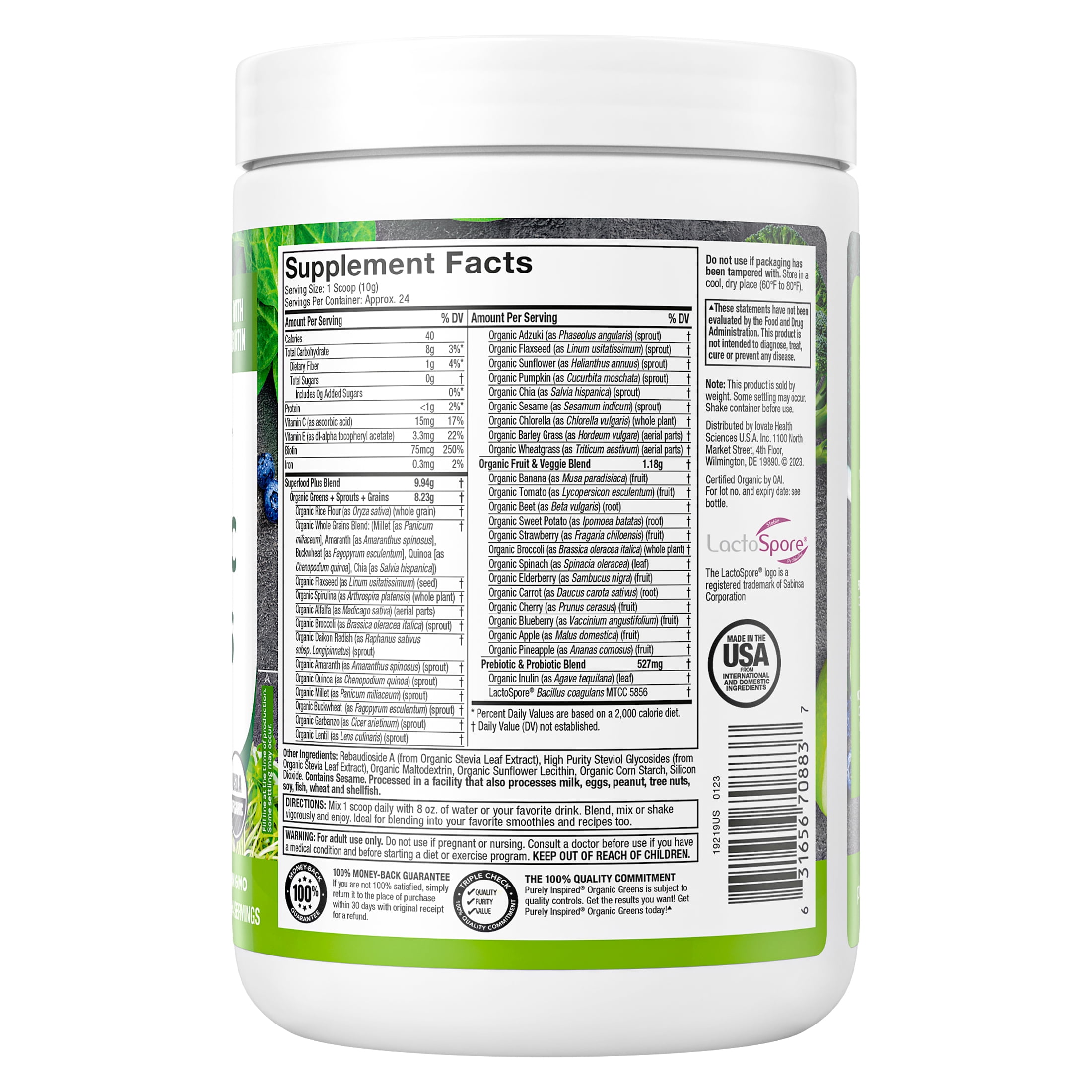 Organic Greens Powder Superfood Smoothie Mix
