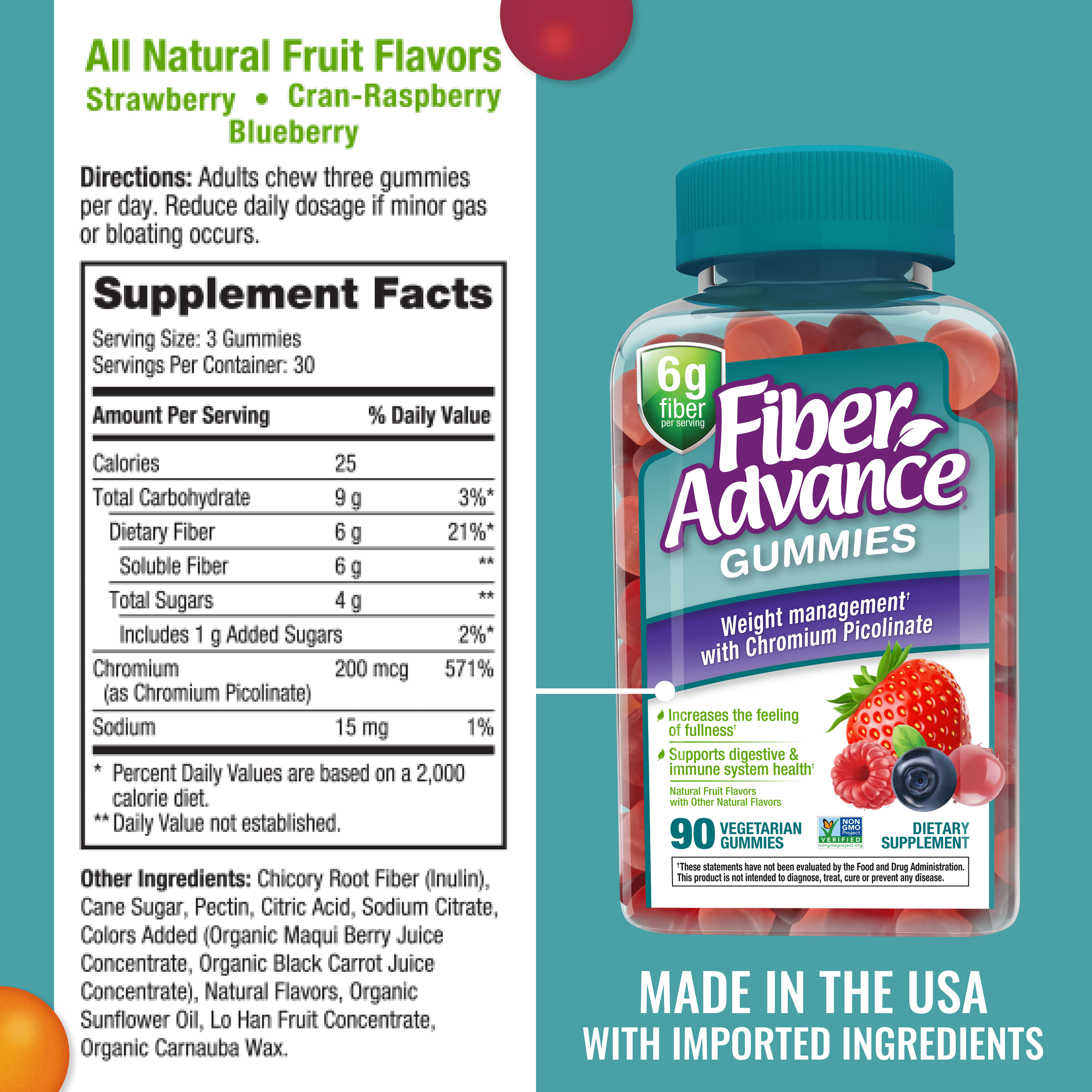 Plant-Based Fiber Gummies for Weight Management, 90 Count