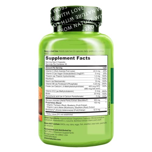 Naturelo Brain Blend Supplement for Memory and Focus