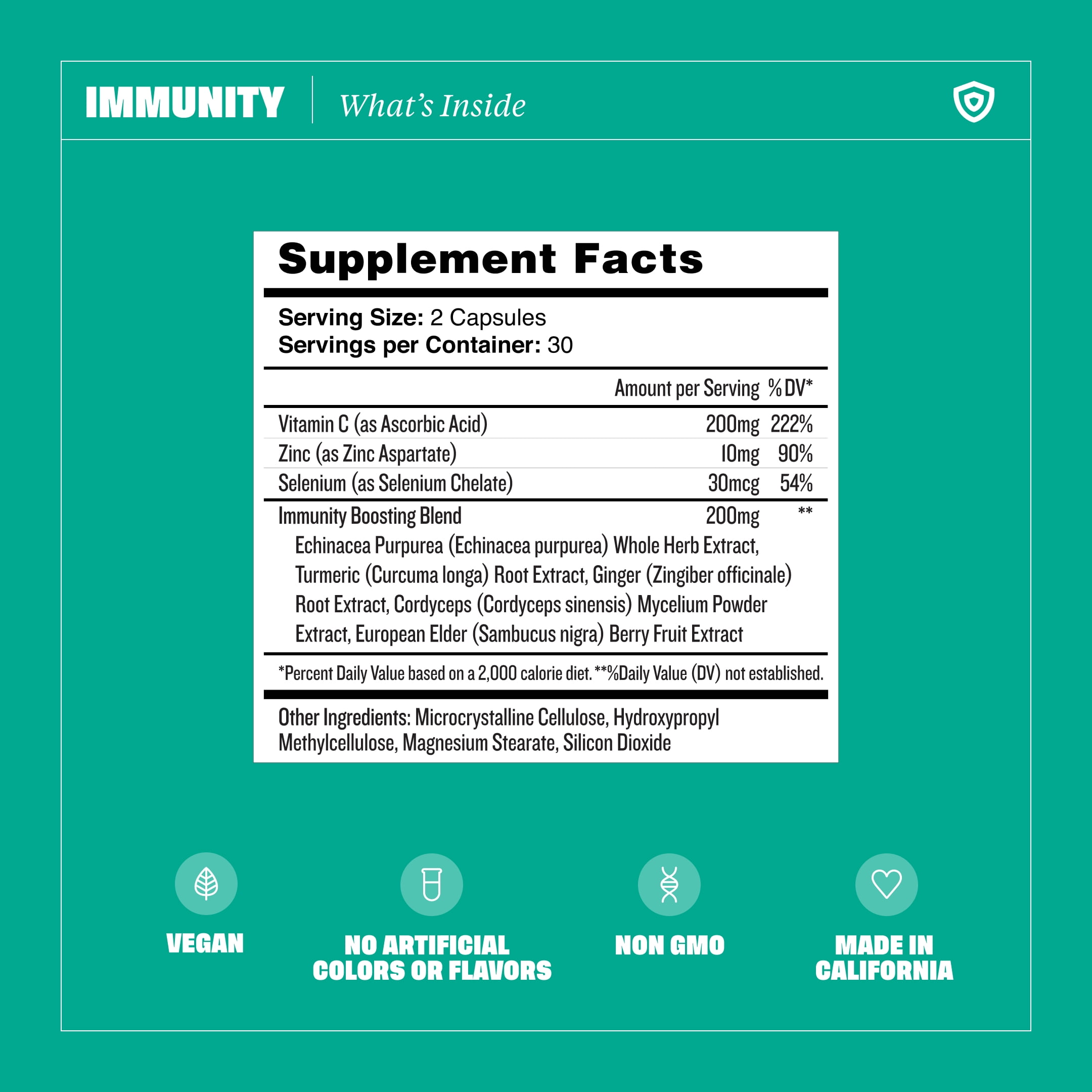 Immunity Boost: Echinacea, Elderberry & Zinc Capsules