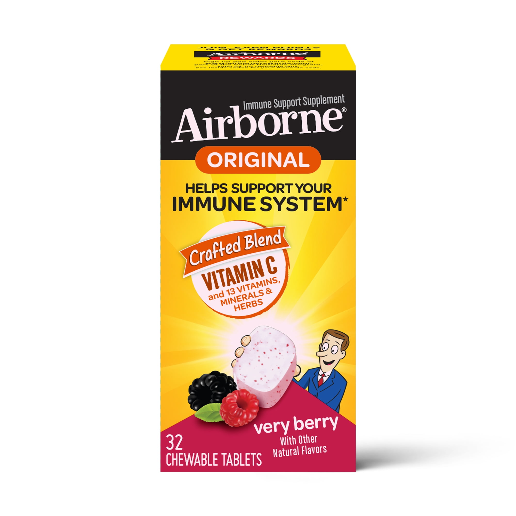 Airborne Very Berry Chewable Vitamin C Tablets