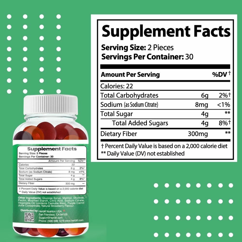 Fiber Gummies for Gut Health and Detox (2-Pack)