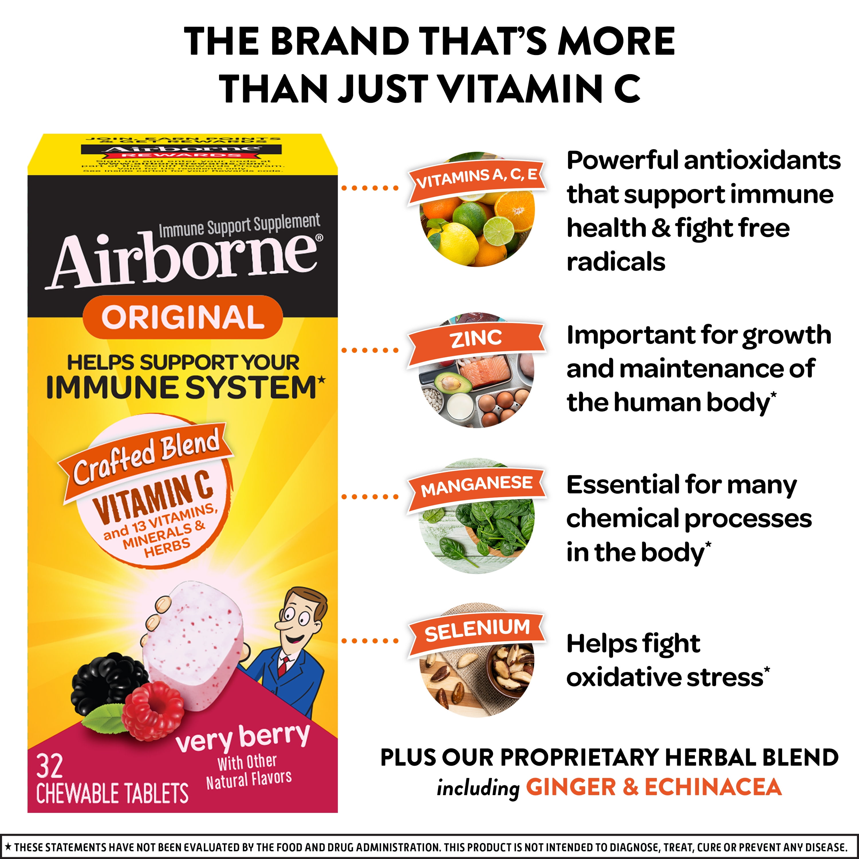 Airborne Very Berry Chewable Vitamin C Tablets