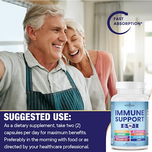 8-in-1 Immune Support Supplement with Elderberry & Zinc
