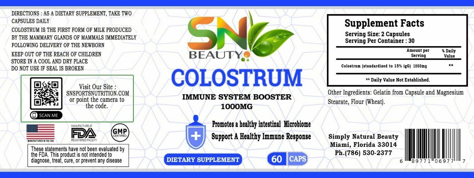 Colostrum 240 Capsules for Gut Health & Immunity