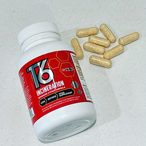 T6 Fat Burner Capsules for Weight Management, 60 Count
