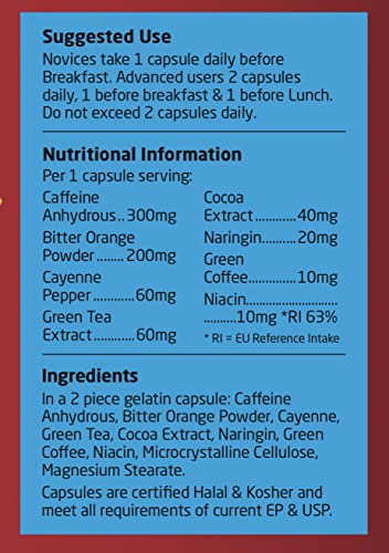 T6 Fat Burner Capsules for Weight Management, 60 Count