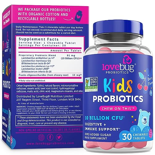 Lovebug Kids Probiotics - 10 Billion CFU Chewables