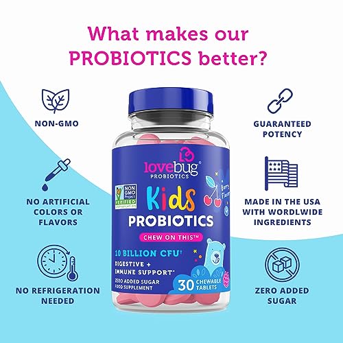 Lovebug Kids Probiotics - 10 Billion CFU Chewables