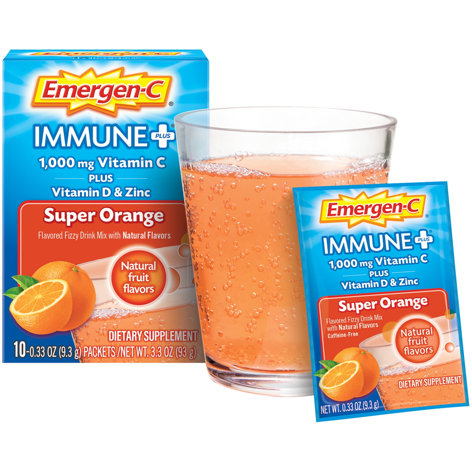 Emergen-C Super Orange Immune Support Supplement, 10 Ct
