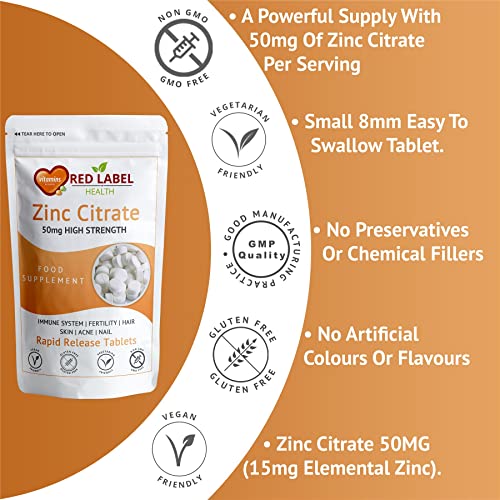 Zinc 50mg - 365 Tablets for Immune Support