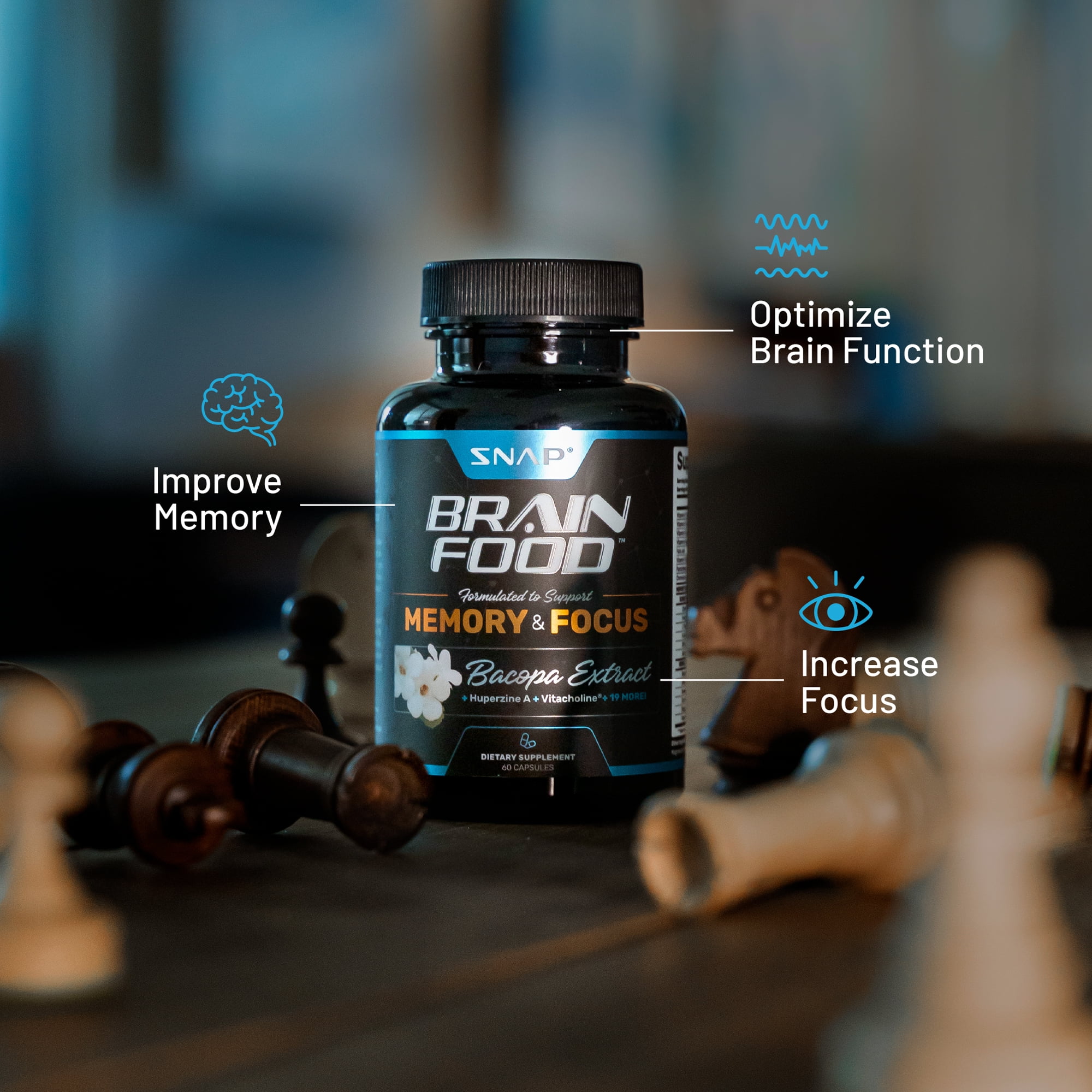 Snap Alpha Brain Memory & Focus Capsules 60ct
