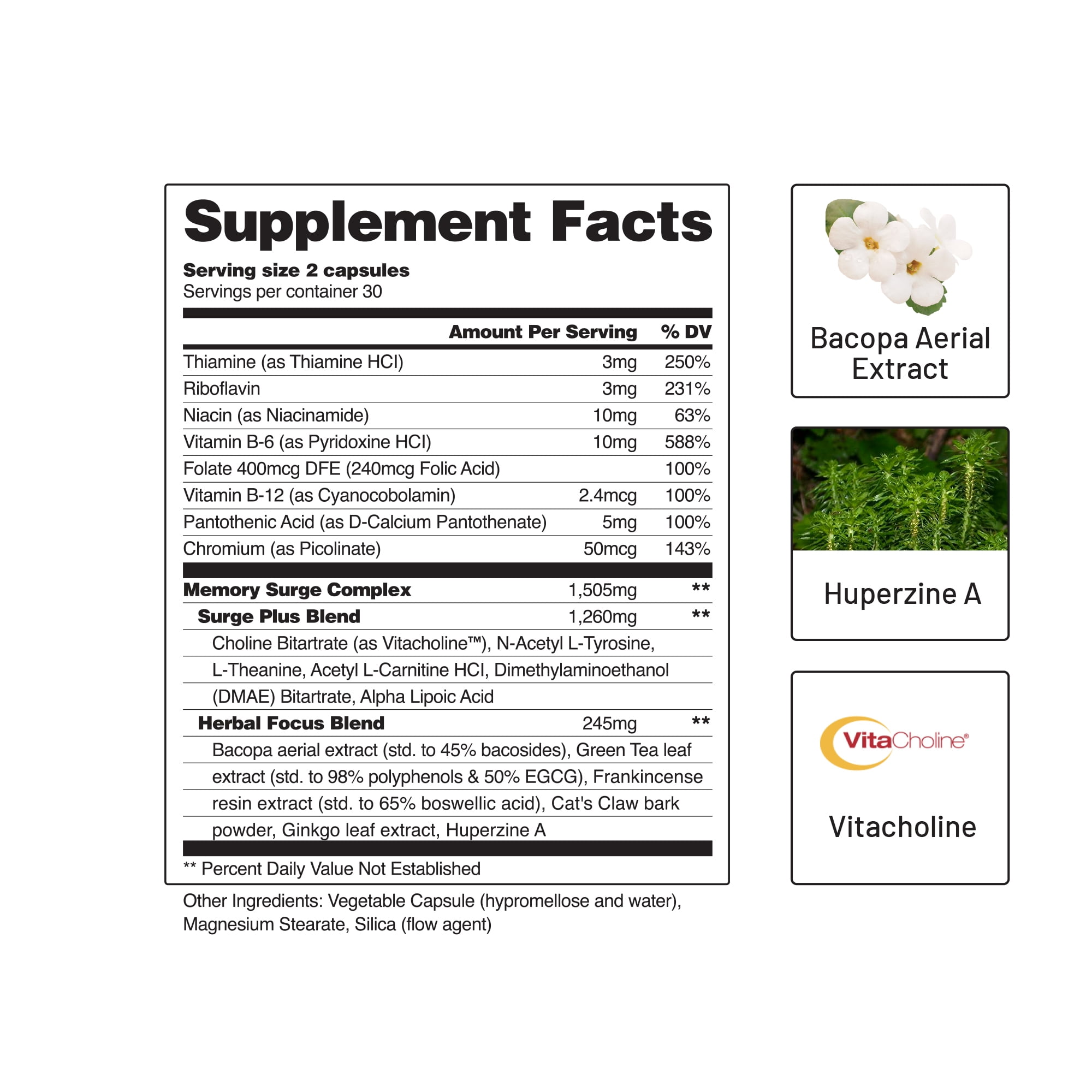 Snap Alpha Brain Memory & Focus Capsules 60ct