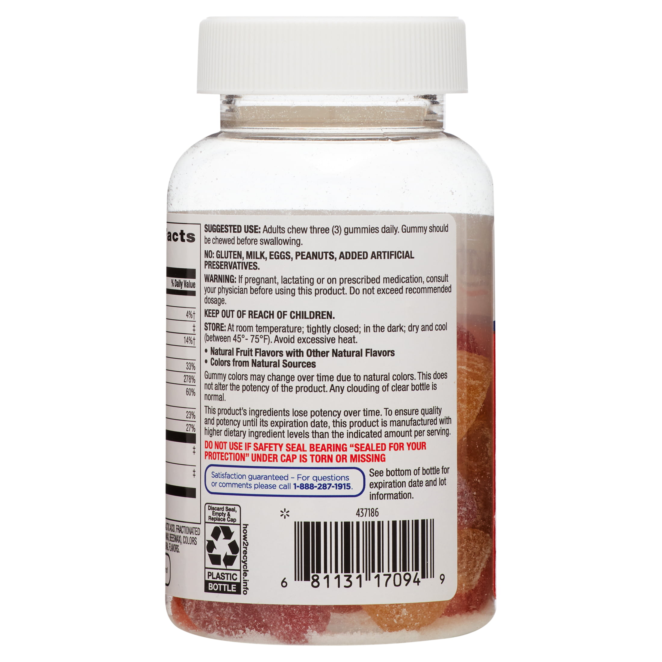 Equate Vitamin C Gummies, Orange Lemon Cherry, 250 mg