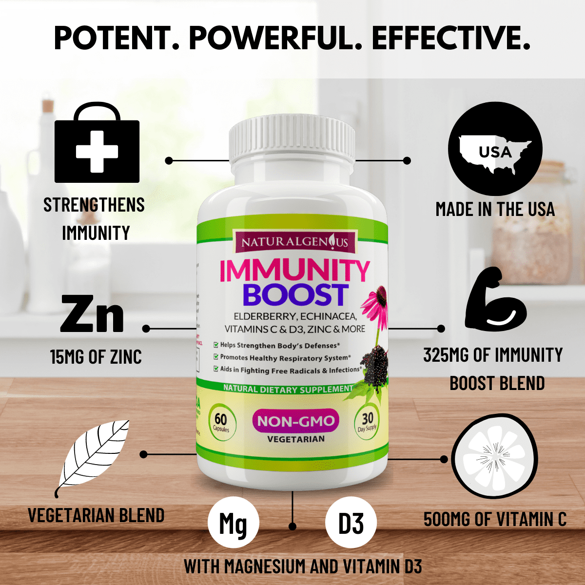 Immune Support Capsules with Elderberry & Echinacea