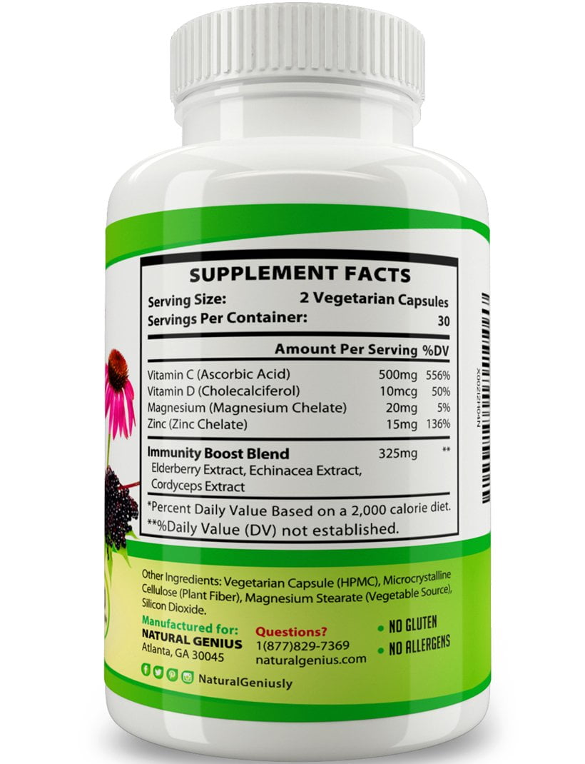Immune Support Capsules with Elderberry & Echinacea
