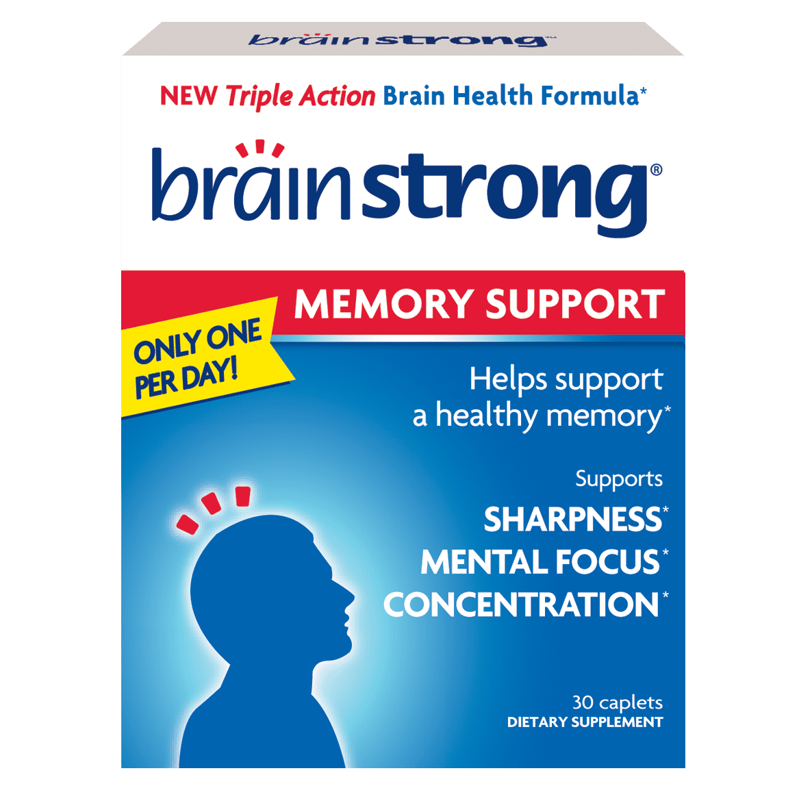 Brain Strong Memory Caplets for Focus and Sharpness