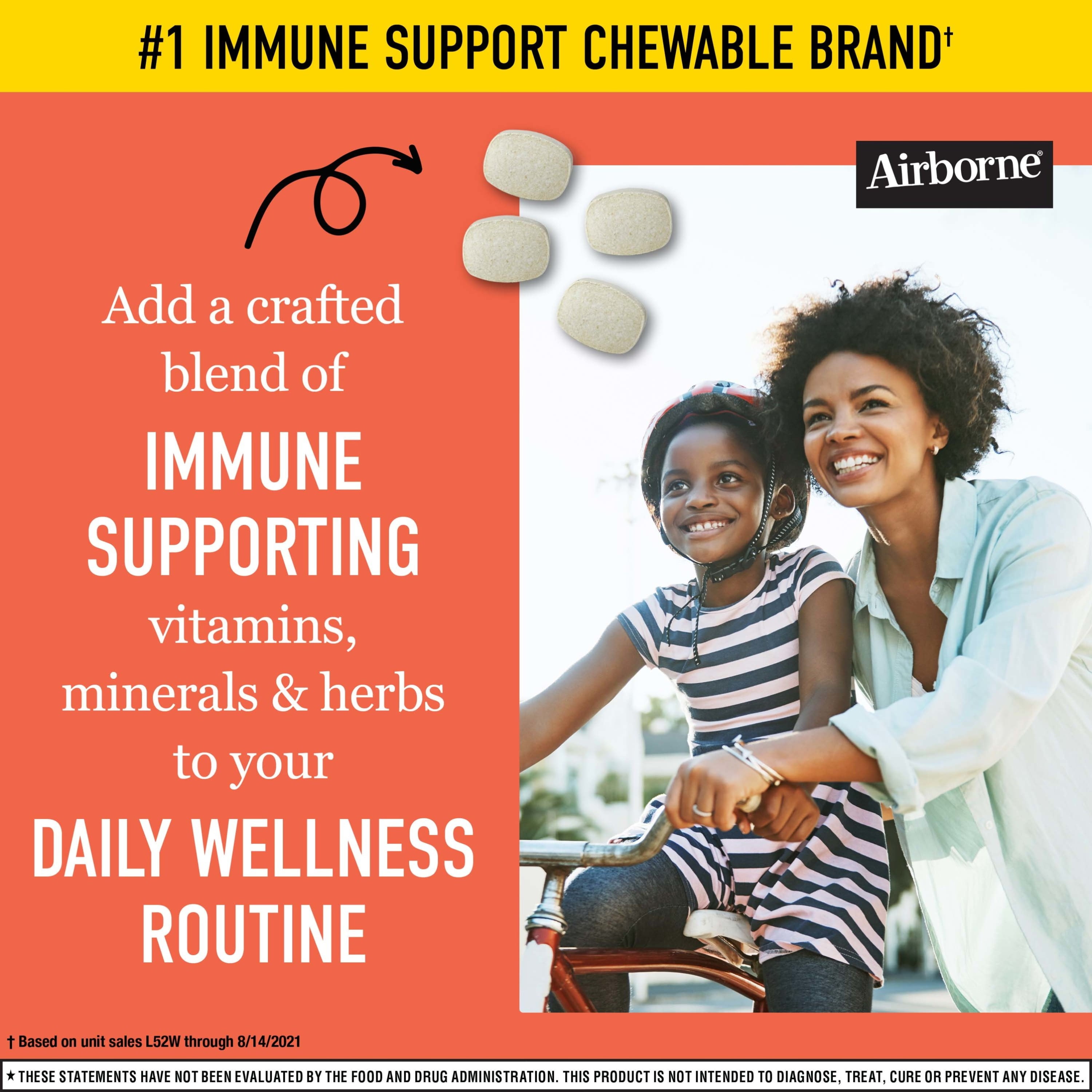 Airborne Citrus Chewables – 1000mg Vitamin C