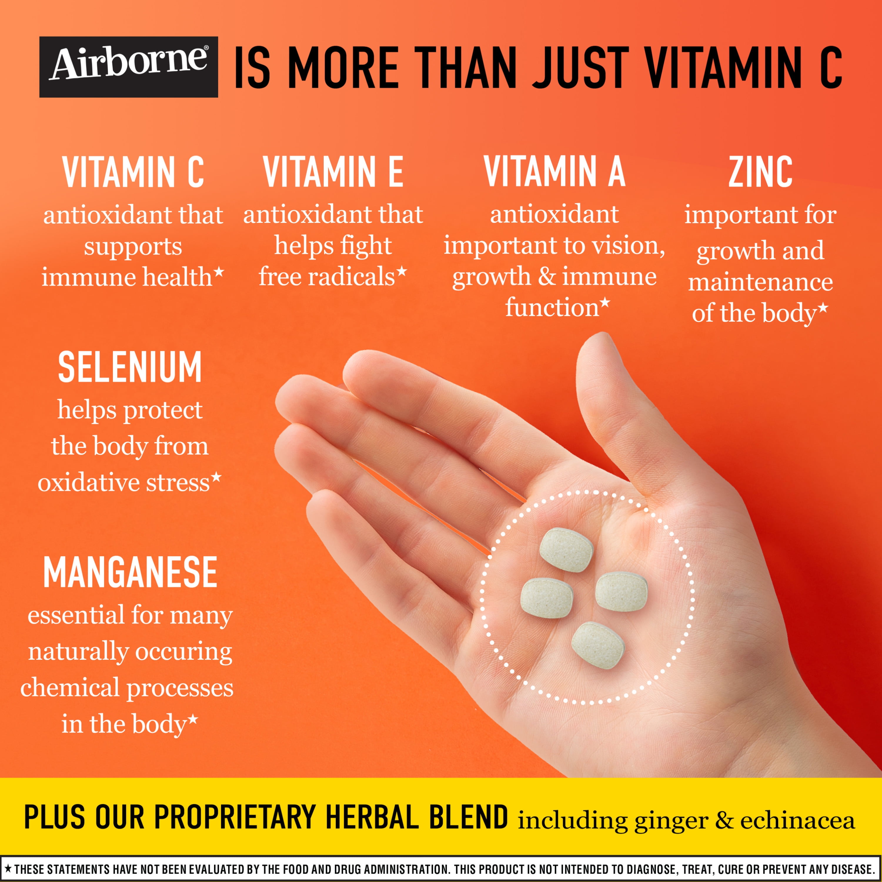 Airborne Citrus Chewables – 1000mg Vitamin C