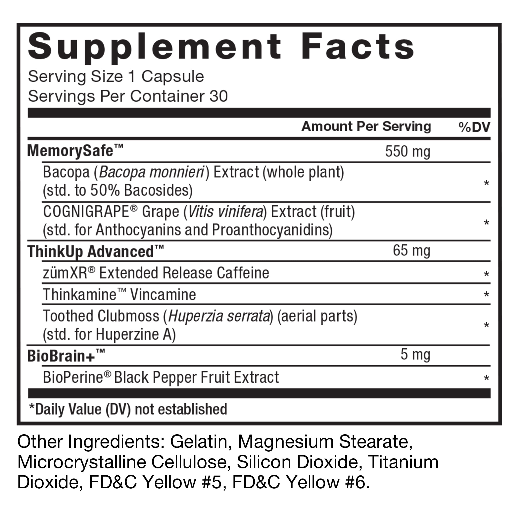 Force Factor Forebrain Memory Support Supplement, 30 Caps