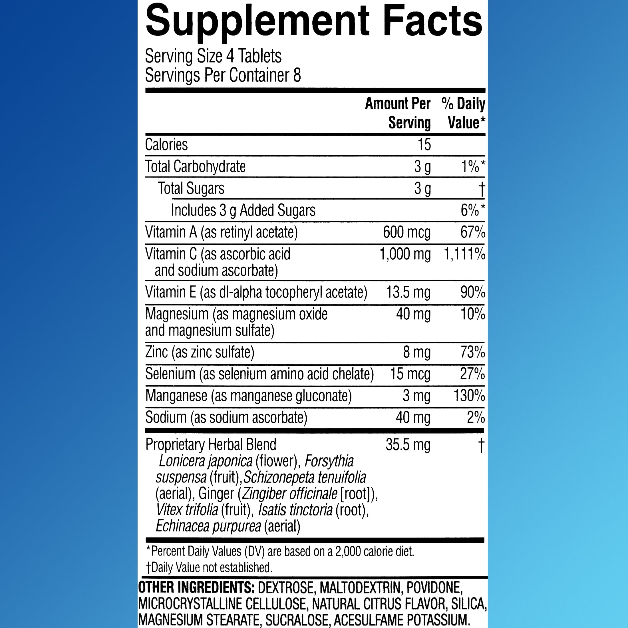Equate Chewable Immune Support, Citrus Flavor, 32 Count