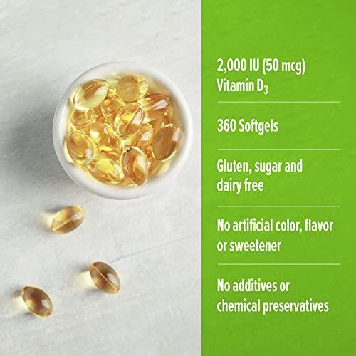 ORZAX Vitamin D3 2000 IU Softgels, Immune Support