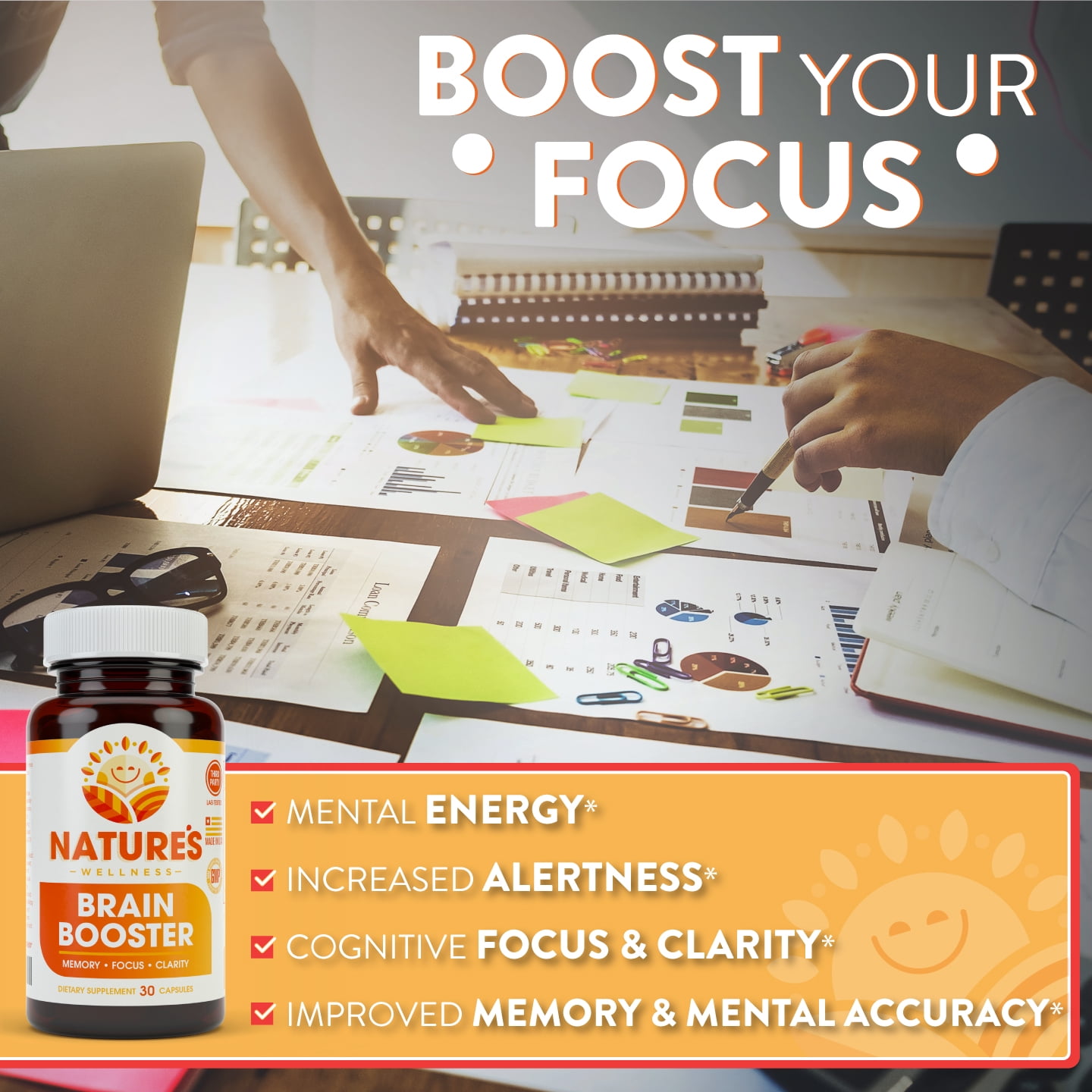 Brain Booster - Natural Cognitive Enhancer for Focus