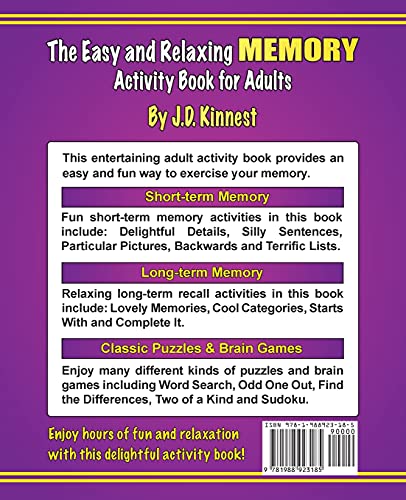 Relaxing Memory Activity Book for Adults