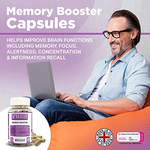 Memory Booster Supplement with Ginkgo Biloba, 60 Capsules