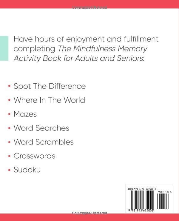 Mindfulness Memory Activity Book for Adults