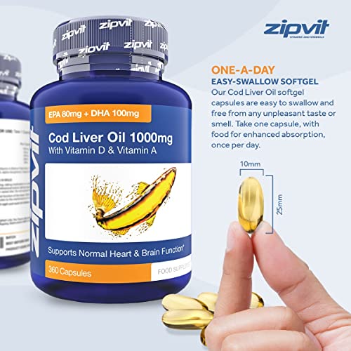 High Strength Cod Liver Oil 1000mg, 360 Capsules