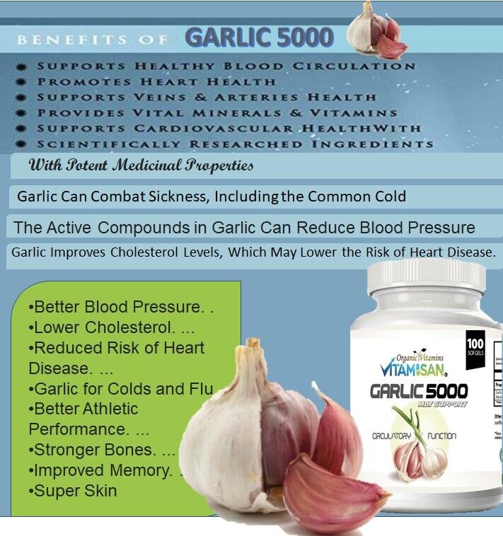 Garlic Extract 5000mg for Cholesterol Support 200 Pills