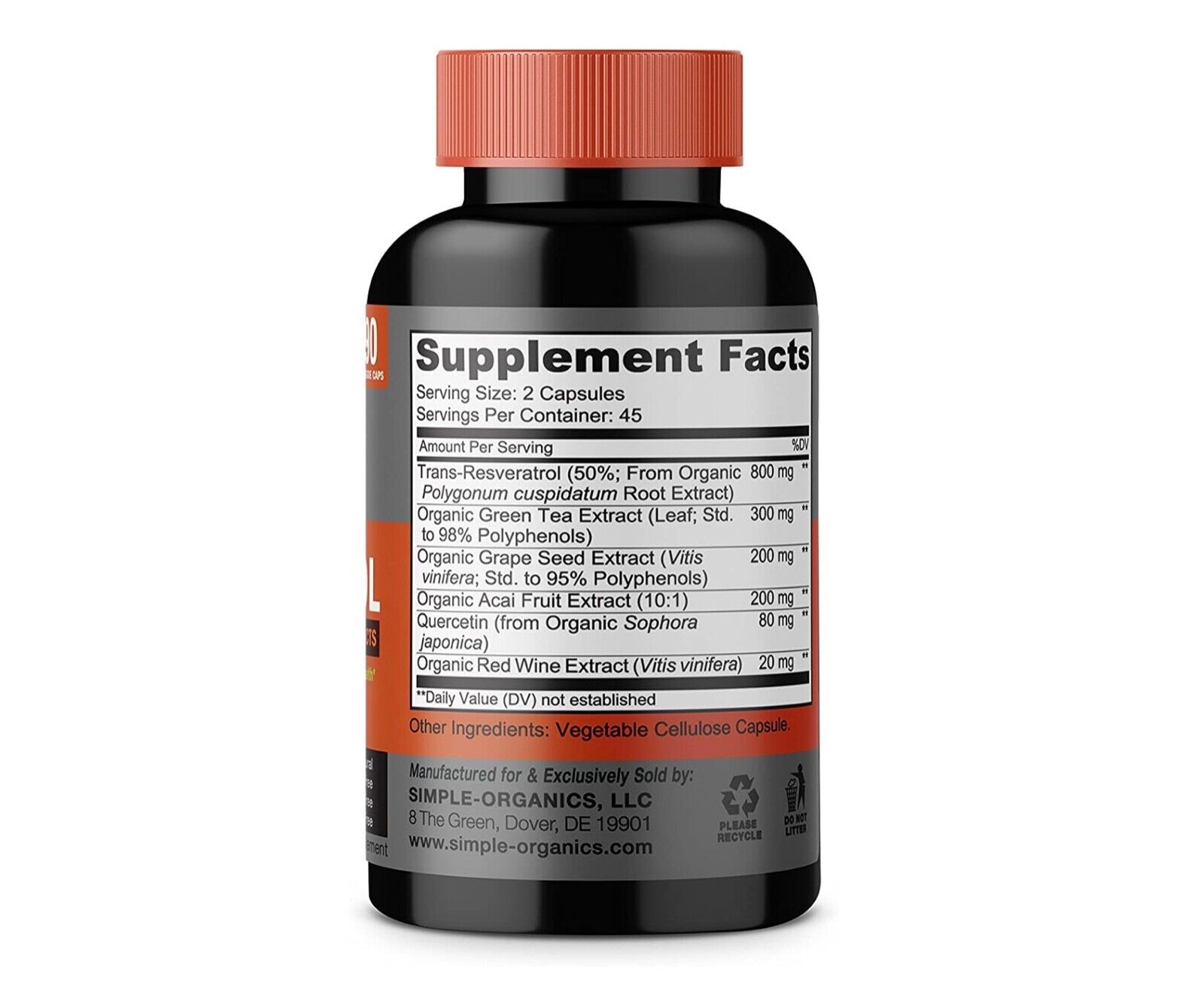 Organic Resveratrol 1600mg for Heart Health
