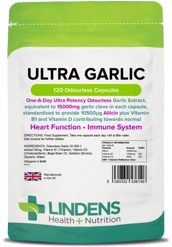 Garlic Odourless Capsules with B1 and D3 – 120 Pack