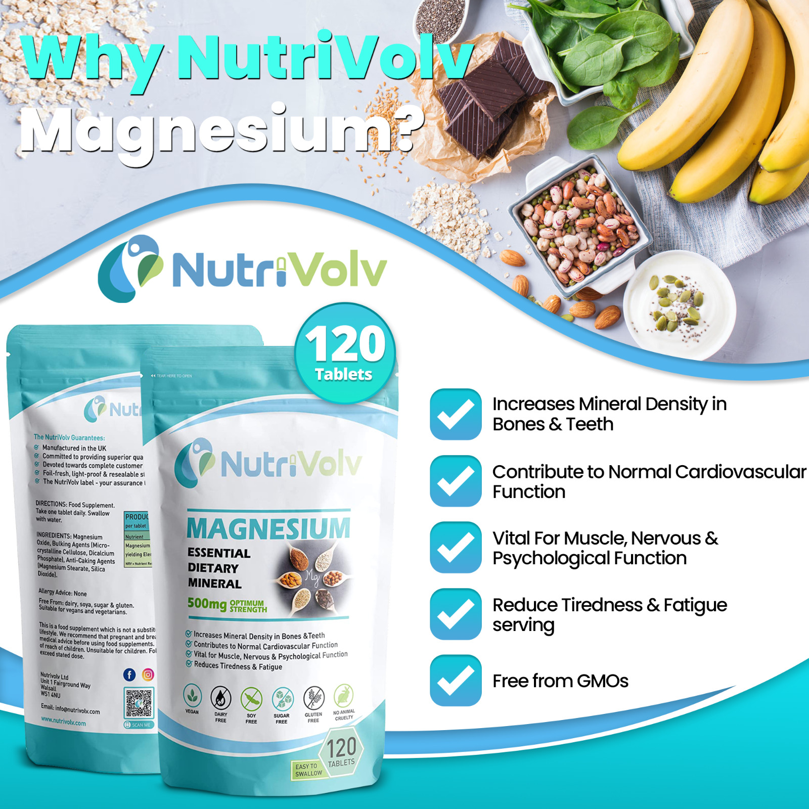 Magnesium 500mg - Support for Muscle and Bones