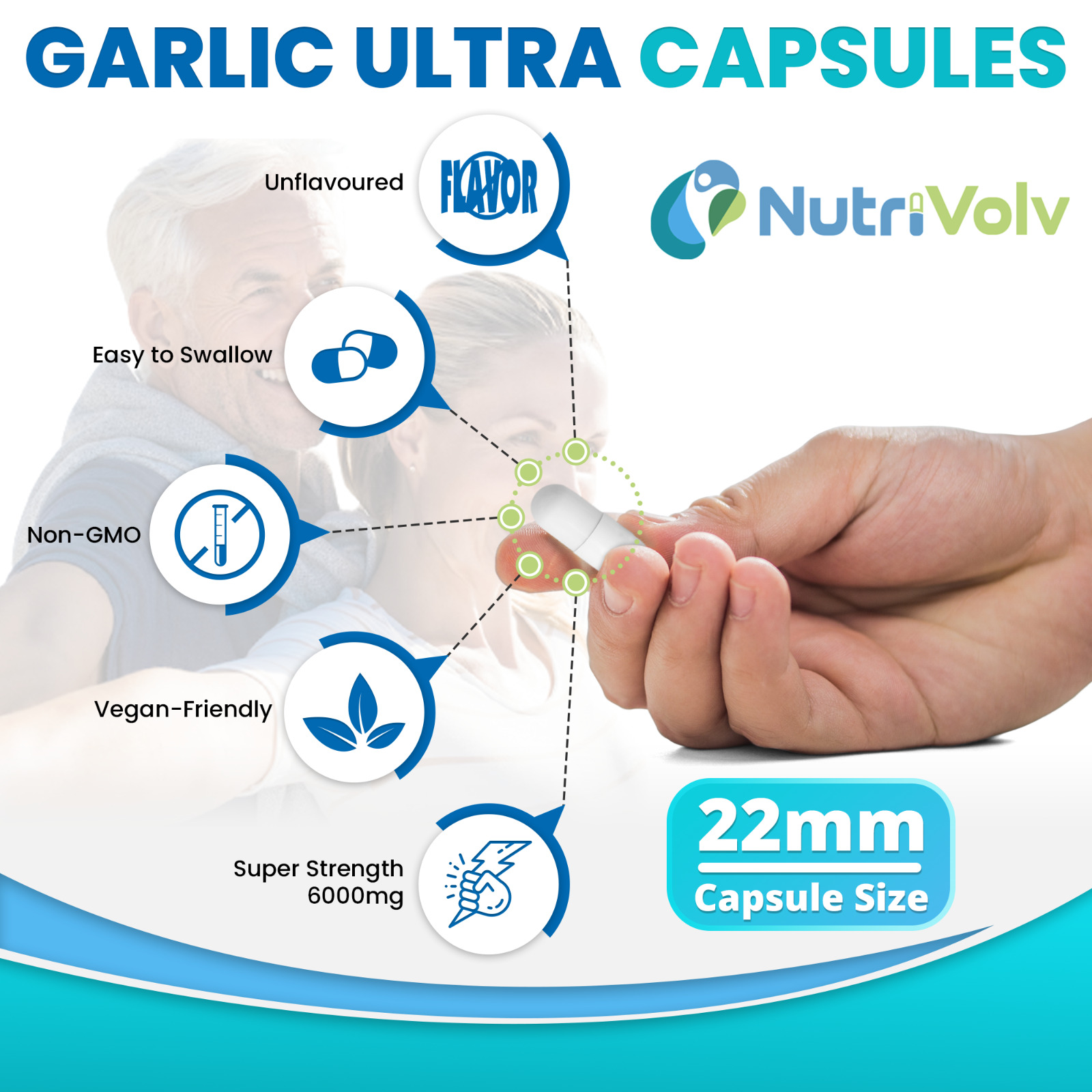 Garlic Ultra 6000mg - 60 Capsules for Immune Support