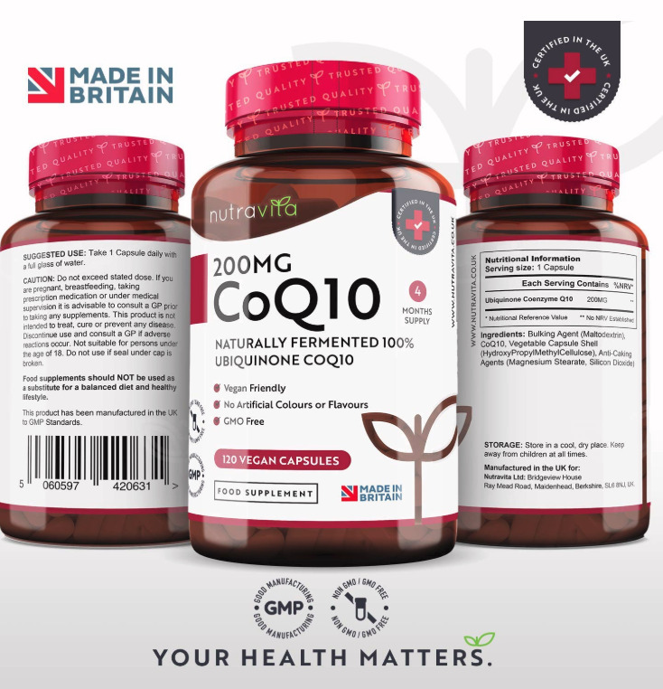 Coenzyme Q10 200mg - 120 Vegan Capsules
