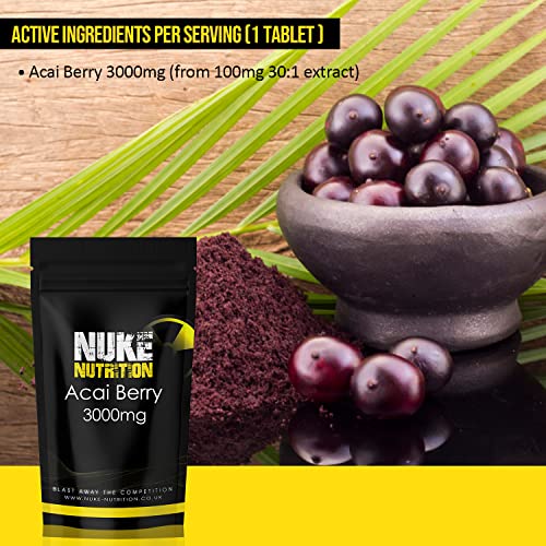 Nuke Nutrition Acai Berry Tablets - 3000mg Antioxidant
