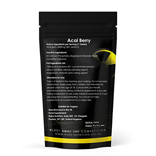 Nuke Nutrition Acai Berry Tablets - 3000mg Antioxidant
