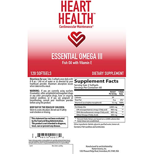 Omega 3 Fish Oil with Vitamin E for Heart Health