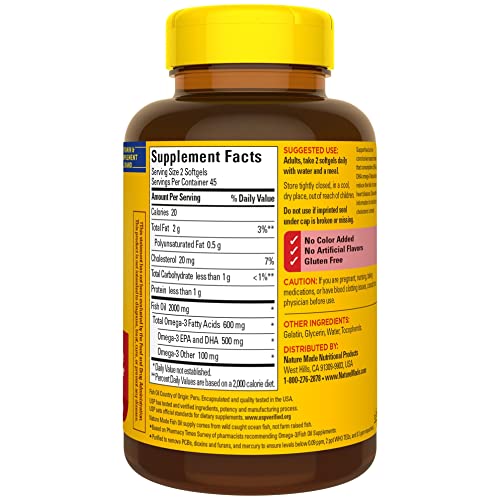 Nature Made Omega-3 Fish Oil 1000 mg Softgels