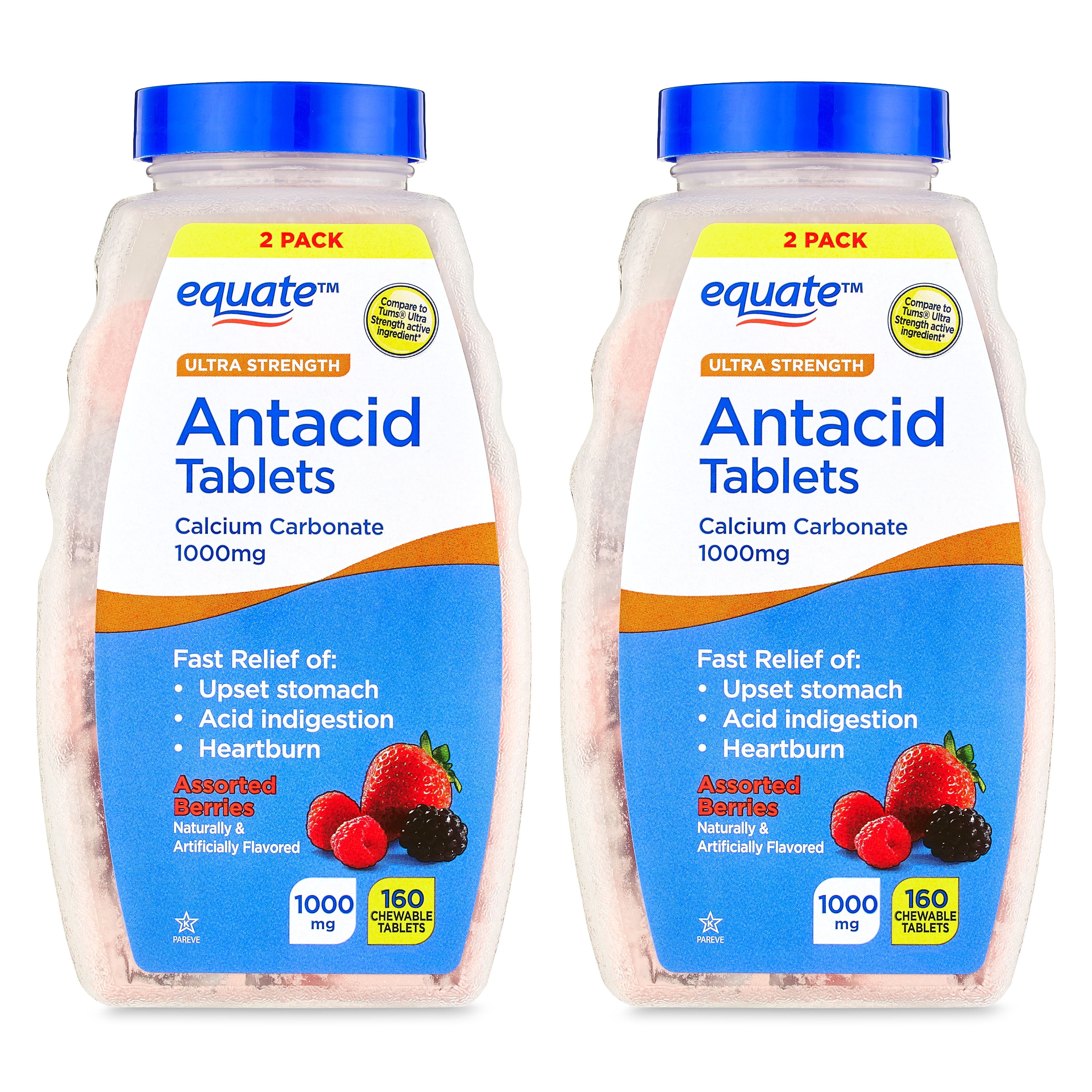 Equate Ultra Strength Antacid Tablets, Twin Pack