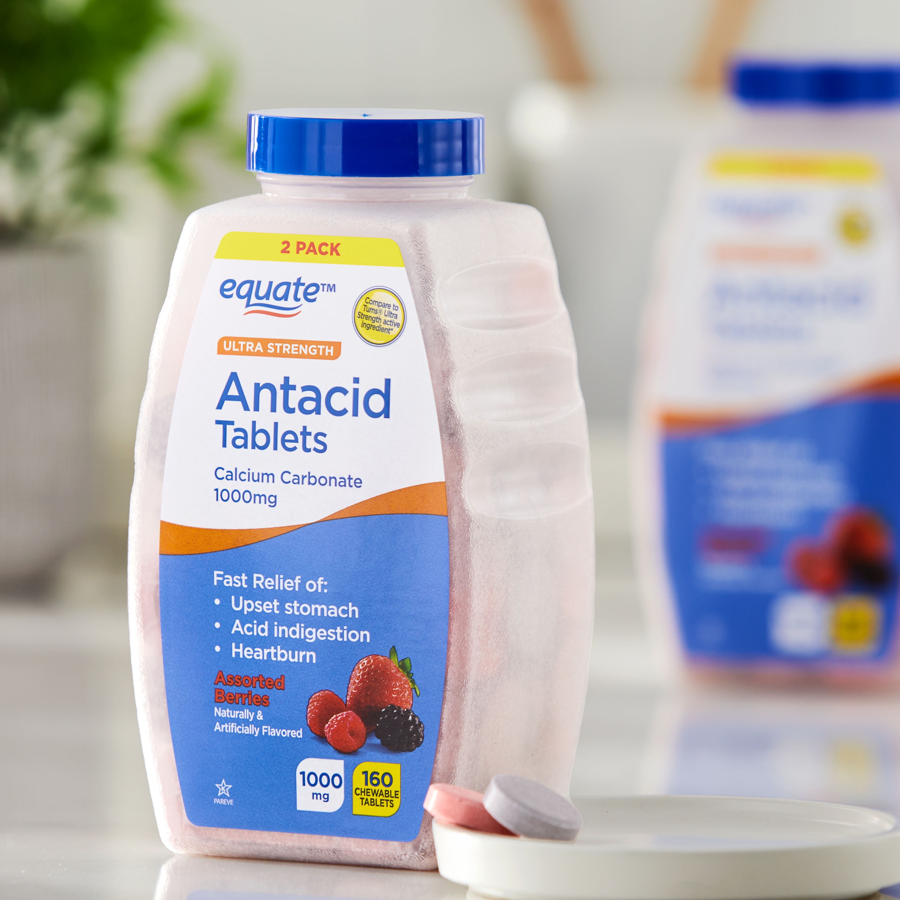 Equate Ultra Strength Antacid Tablets, Twin Pack