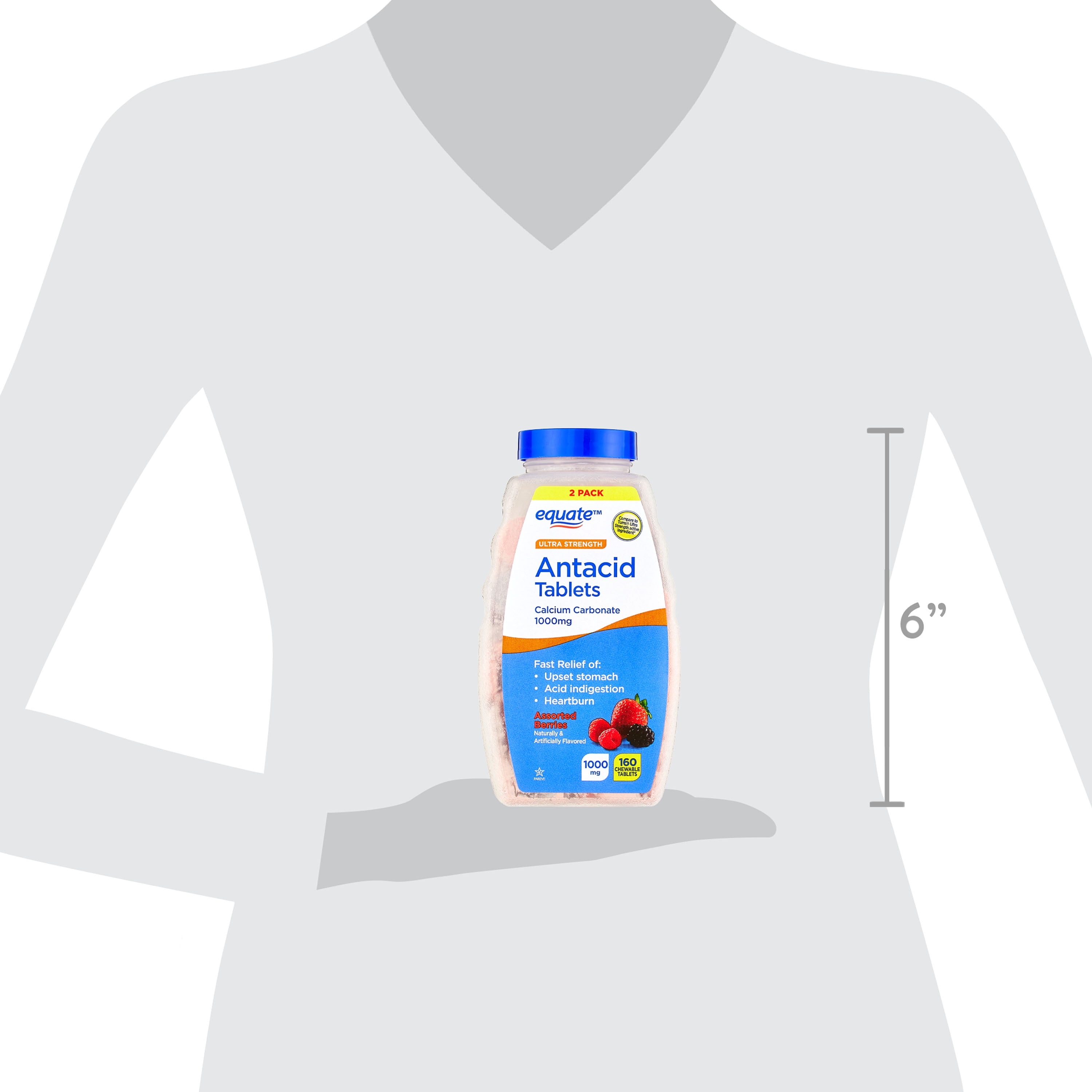 Equate Ultra Strength Antacid Tablets, Twin Pack