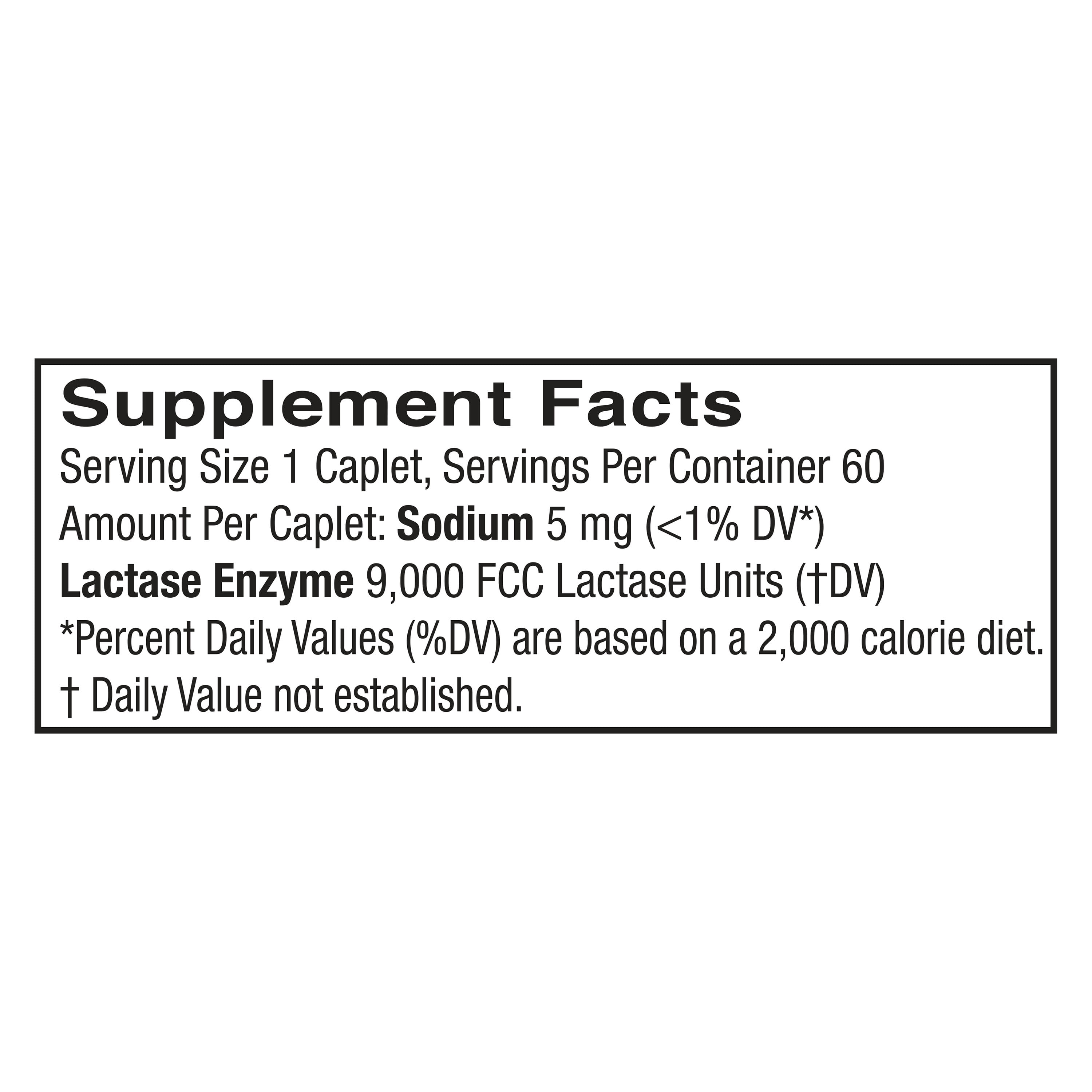 Equate Fast Acting Dairy Digestive Supplements, 60 Count