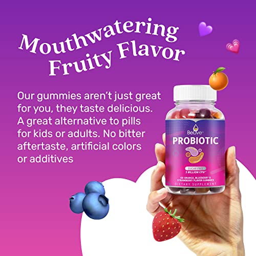 BeLive Probiotic Gummies - 5 Billion CFUs, Vegan