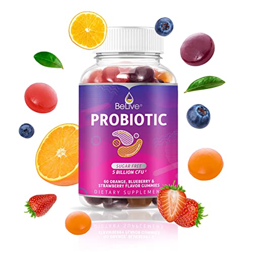 BeLive Probiotic Gummies - 5 Billion CFUs, Vegan